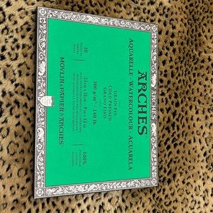 Arches brand cold pressed watercolor and wet media paper block.